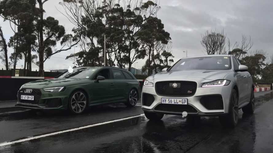 奧迪RS4 Avant，Jaguar F-Pace SVR在濕拖賽中相遇