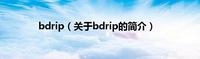 bdrip（關(guān)于bdrip的簡(jiǎn)介）