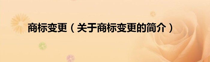 商標(biāo)變更（關(guān)于商標(biāo)變更的簡(jiǎn)介）