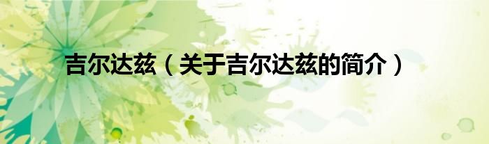 吉爾達(dá)茲（關(guān)于吉爾達(dá)茲的簡介）