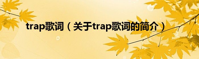 trap歌詞（關(guān)于trap歌詞的簡(jiǎn)介）