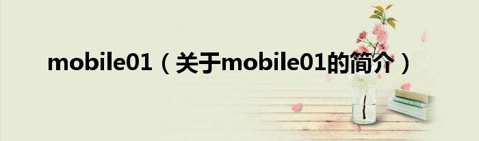 mobile01（關(guān)于mobile01的簡(jiǎn)介）