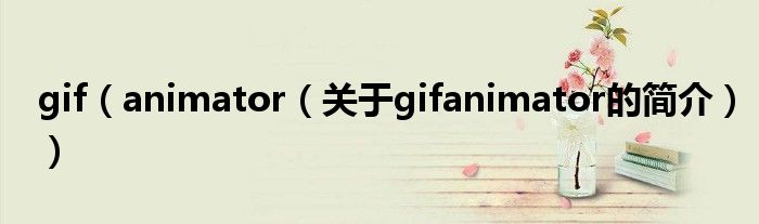 gif（animator（關(guān)于gifanimator的簡介））