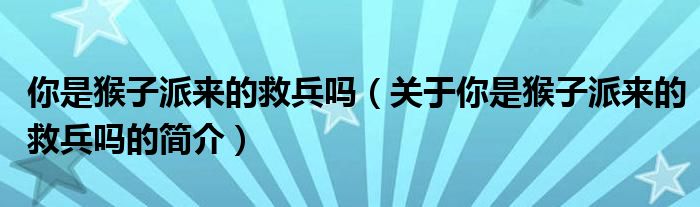 你是猴子派來的救兵嗎（關于你是猴子派來的救兵嗎的簡介）