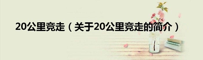 20公里競走（關于20公里競走的簡介）