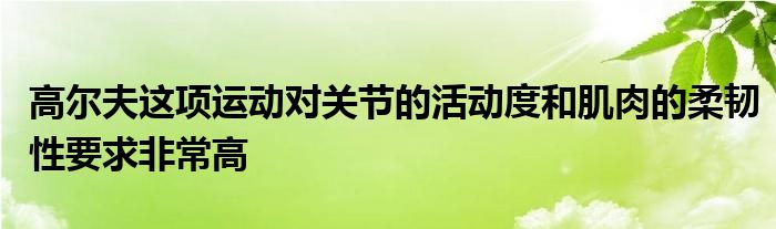 高爾夫這項(xiàng)運(yùn)動對關(guān)節(jié)的活動度和肌肉的柔韌性要求非常高