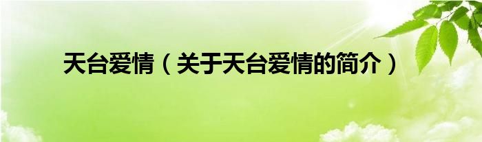 天臺愛情（關(guān)于天臺愛情的簡介）