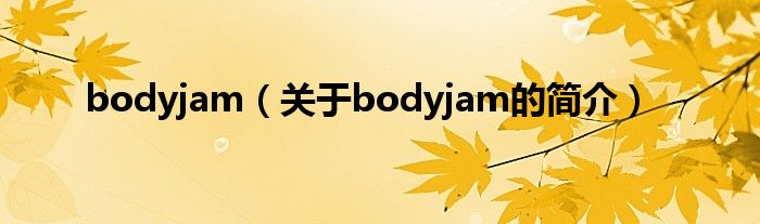 bodyjam（關于bodyjam的簡介）