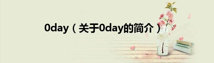 0day（關(guān)于0day的簡(jiǎn)介）