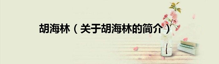 胡海林（關(guān)于胡海林的簡(jiǎn)介）