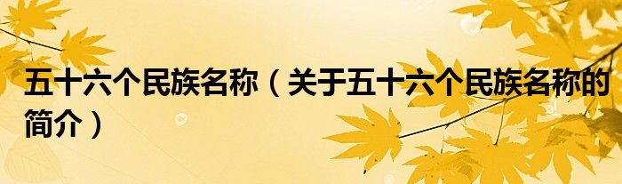 五十六個(gè)民族名稱（關(guān)于五十六個(gè)民族名稱的簡(jiǎn)介）