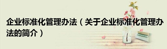 企業(yè)標準化管理辦法（關(guān)于企業(yè)標準化管理辦法的簡介）