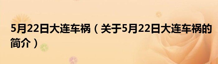 5月22日大連車禍（關(guān)于5月22日大連車禍的簡介）