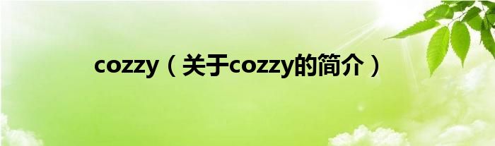 cozzy（關(guān)于cozzy的簡介）