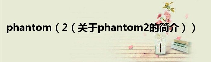 phantom（2（關于phantom2的簡介））