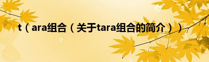 t（ara組合（關(guān)于tara組合的簡(jiǎn)介））