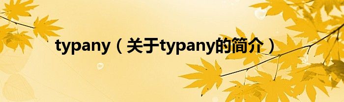 typany（關(guān)于typany的簡介）