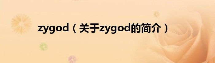 zygod（關(guān)于zygod的簡(jiǎn)介）