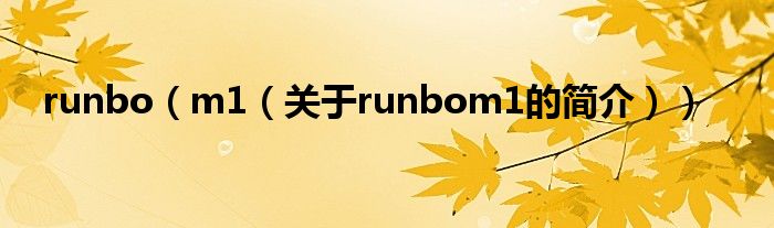 runbo（m1（關于runbom1的簡介））