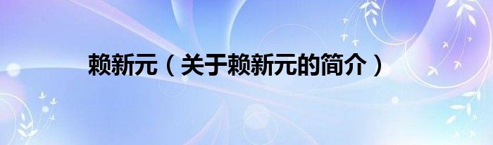 賴新元（關(guān)于賴新元的簡介）