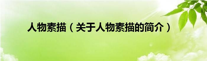 人物素描（關(guān)于人物素描的簡介）