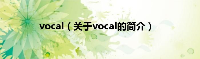 vocal（關(guān)于vocal的簡介）