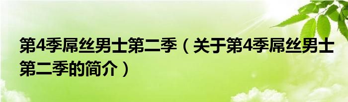 第4季屌絲男士第二季（關(guān)于第4季屌絲男士第二季的簡介）