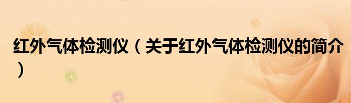 紅外氣體檢測(cè)儀（關(guān)于紅外氣體檢測(cè)儀的簡(jiǎn)介）