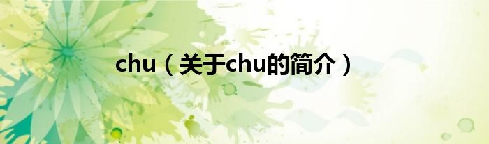 chu（關于chu的簡介）