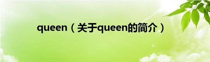 queen（關(guān)于queen的簡(jiǎn)介）