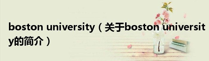 boston university（關(guān)于boston university的簡介）