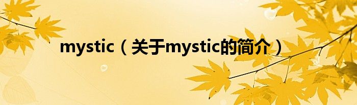 mystic（關(guān)于mystic的簡(jiǎn)介）