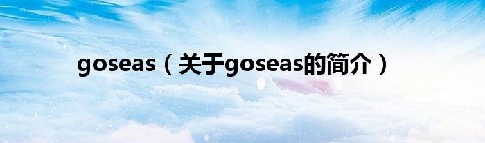 goseas（關于goseas的簡介）