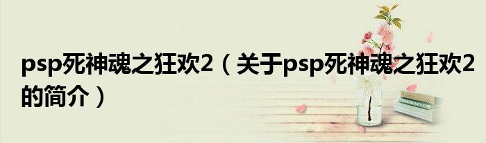 psp死神魂之狂歡2（關(guān)于psp死神魂之狂歡2的簡介）