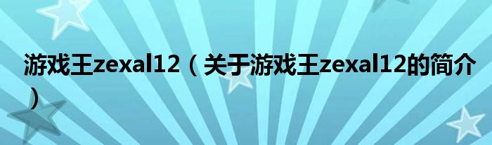 游戲王zexal12（關于游戲王zexal12的簡介）