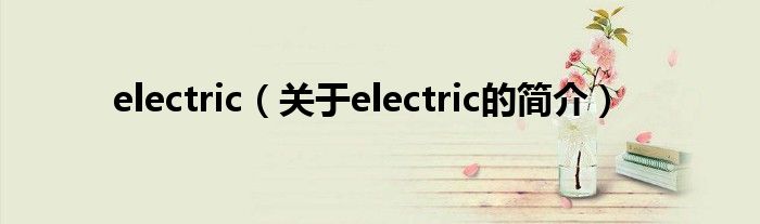 electric（關(guān)于electric的簡(jiǎn)介）