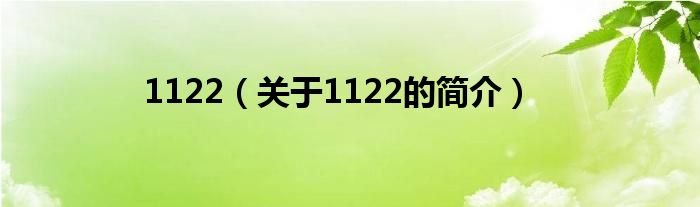 1122（關(guān)于1122的簡介）