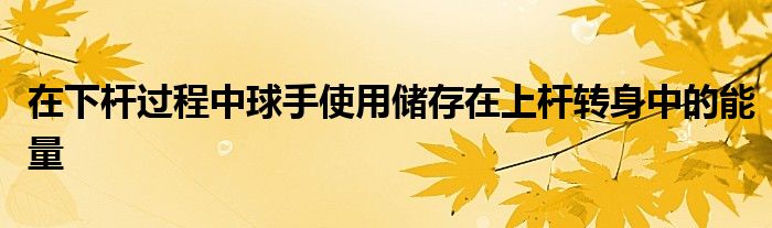 在下桿過程中球手使用儲存在上桿轉身中的能量