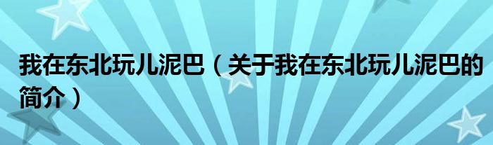 我在東北玩兒泥巴（關于我在東北玩兒泥巴的簡介）