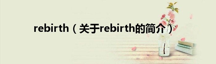 rebirth（關(guān)于rebirth的簡介）