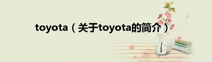 toyota（關(guān)于toyota的簡介）