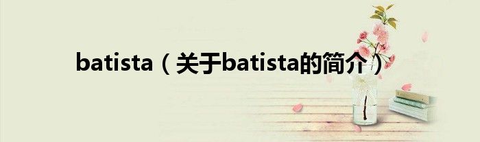 batista（關(guān)于batista的簡(jiǎn)介）