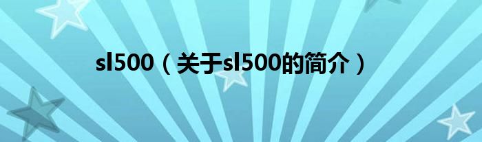 sl500（關(guān)于sl500的簡(jiǎn)介）