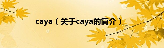 caya（關于caya的簡介）