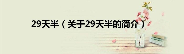 29天半（關于29天半的簡介）