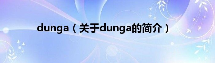 dunga（關(guān)于dunga的簡介）