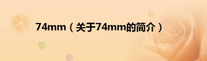 74mm（關于74mm的簡介）