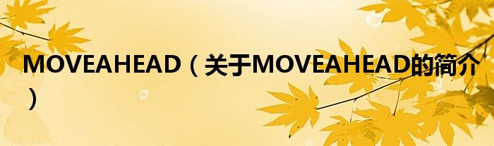 MOVEAHEAD（關(guān)于MOVEAHEAD的簡介）