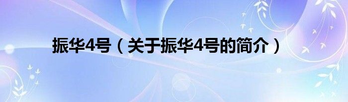 振華4號（關(guān)于振華4號的簡介）