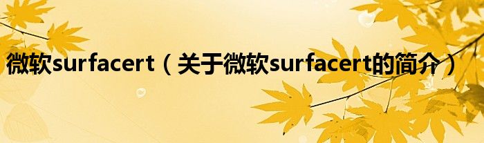 微軟surfacert（關于微軟surfacert的簡介）